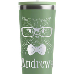 Hipster Cats RTIC Everyday Tumbler with Straw - 28oz - Light Green - Single-Sided (Personalized)