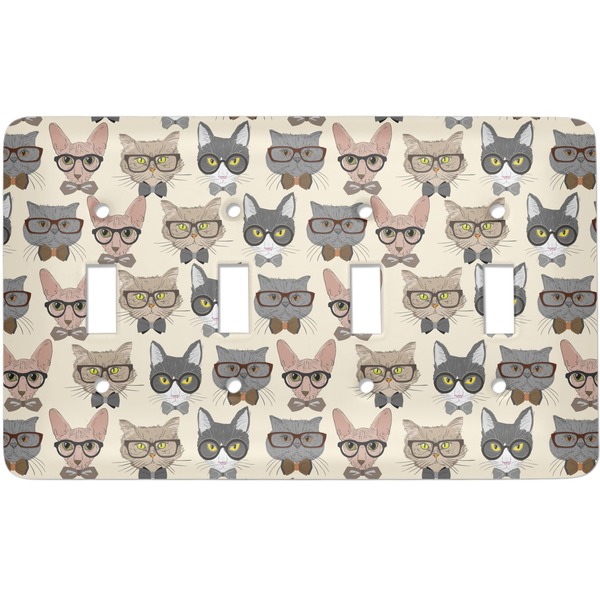 Custom Hipster Cats Light Switch Cover (4 Toggle Plate)