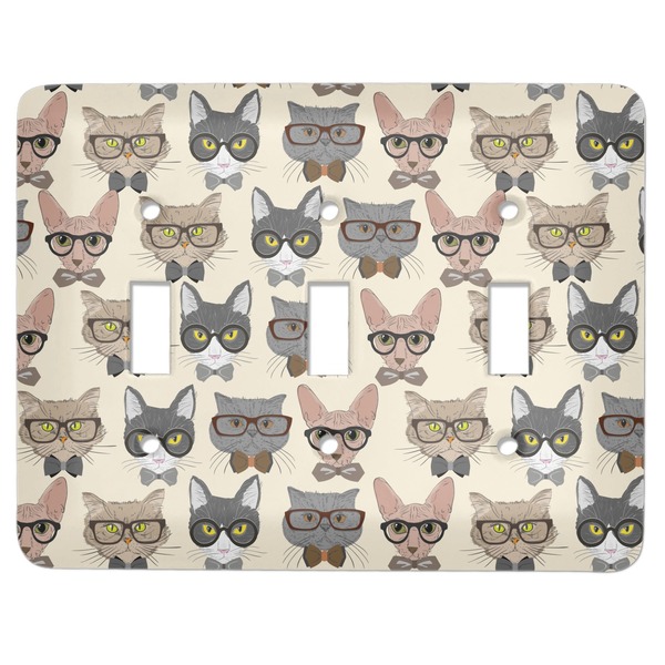 Custom Hipster Cats Light Switch Cover (3 Toggle Plate)