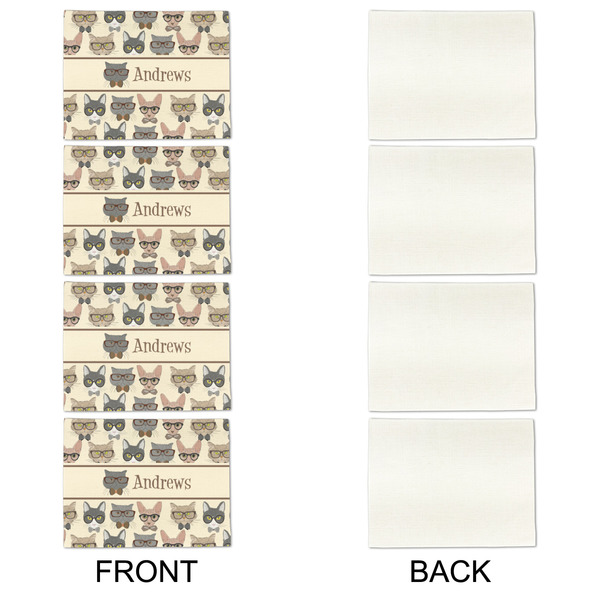 Hipster Cats Linen Placemat - APPROVAL Set of 4 (single sided)