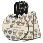 Hipster Cats Plastic Luggage Tag (Personalized)
