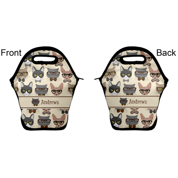 Hipster Cats Lunch Bag - Front and Back