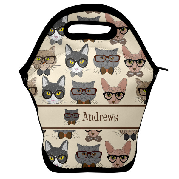 Custom Hipster Cats Lunch Bag w/ Name or Text