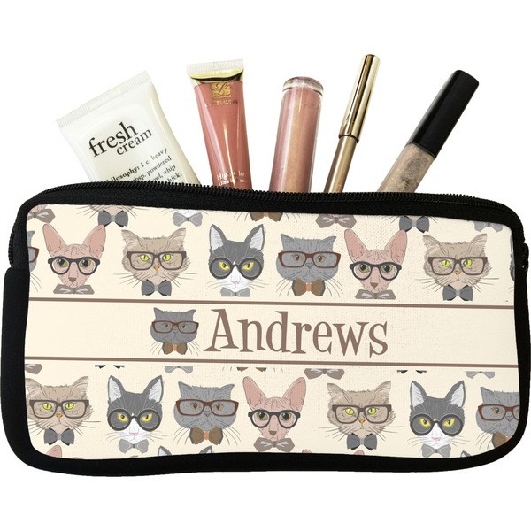 Custom Hipster Cats Makeup / Cosmetic Bag (Personalized)