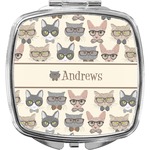 Hipster Cats Compact Makeup Mirror (Personalized)