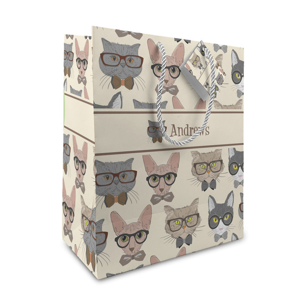 Custom Hipster Cats Medium Gift Bag (Personalized)