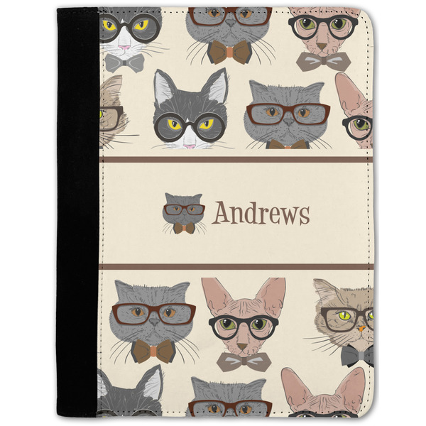 Custom Hipster Cats Notebook Padfolio - Medium w/ Name or Text