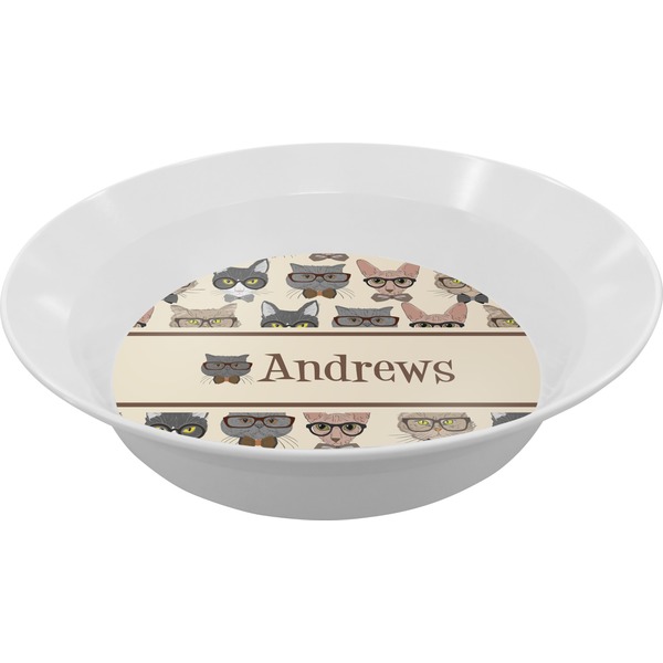 Custom Hipster Cats Melamine Bowl (Personalized)