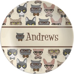 Hipster Cats Melamine Plate (Personalized)
