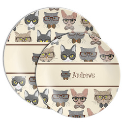 Hipster Cats Melamine Plate (Personalized)