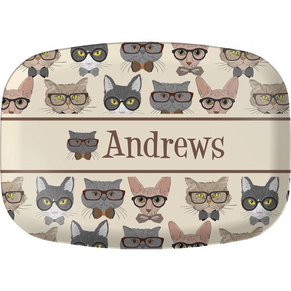 Custom Hipster Cats Melamine Platter (Personalized)