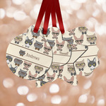 Hipster Cats Metal Ornaments - Double Sided w/ Name or Text