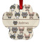 Hipster Cats Metal Paw Ornament - Front