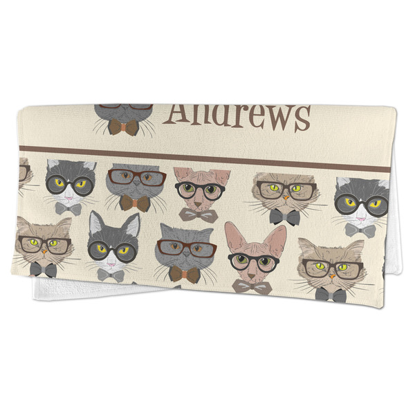 Hipster Cats Microfiber Dish Rag - FOLDED (half)
