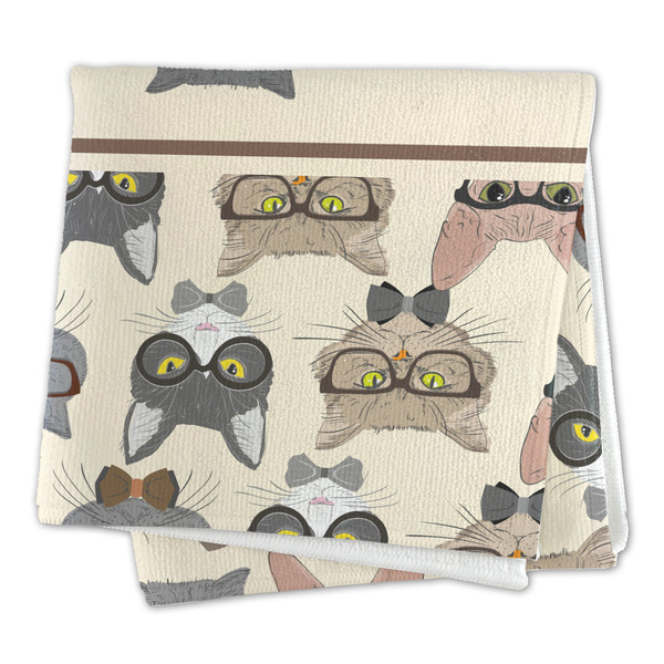 Hipster Cats Microfiber Dish Rag - FOLDED (square)