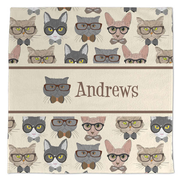 Custom Hipster Cats Microfiber Dish Towel (Personalized)