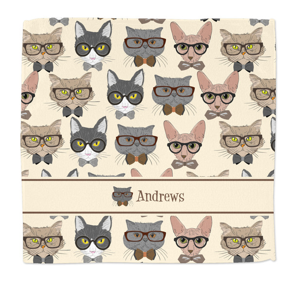 Custom Hipster Cats Microfiber Dish Rag (Personalized)