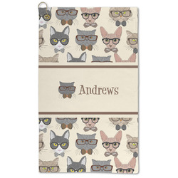 Hipster Cats Microfiber Golf Towel - Large (Personalized)