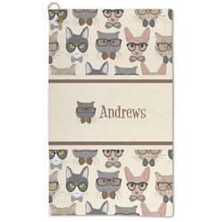 Hipster Cats Microfiber Golf Towel - Large (Personalized)