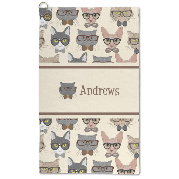 Custom Hipster Cats Microfiber Golf Towel (Personalized)