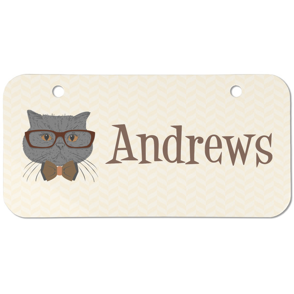 Custom Hipster Cats Mini/Bicycle License Plate (2 Holes) (Personalized)