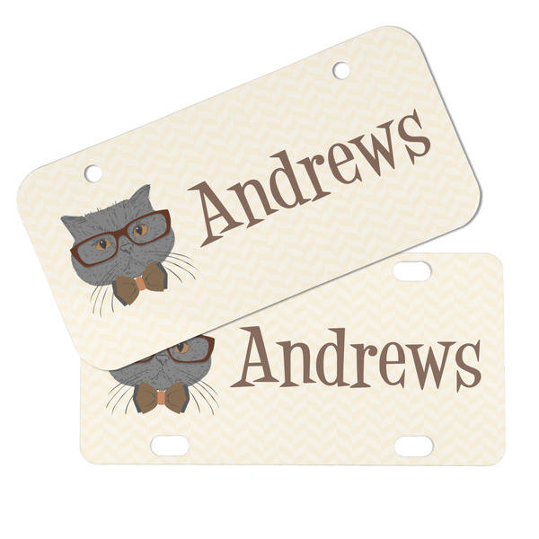 Hipster Cats Mini License Plates - MAIN (4 and 2 Holes)