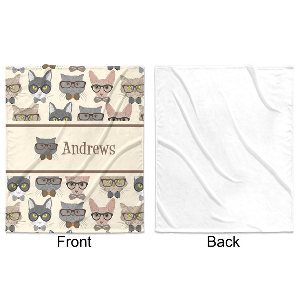 Hipster Cats Minky Blanket - 50"x60" - Single Sided - Front & Back