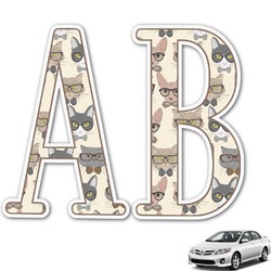 Hipster Cats Monogram Car Decal (Personalized)