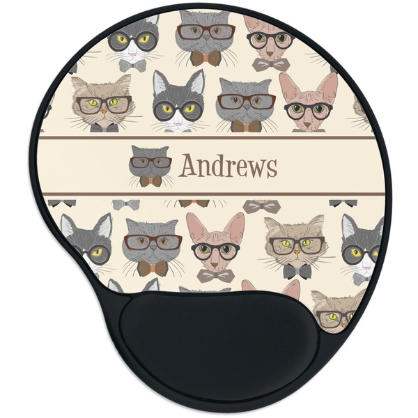 Custom Hipster Cats Mouse Pad with Wrist Support