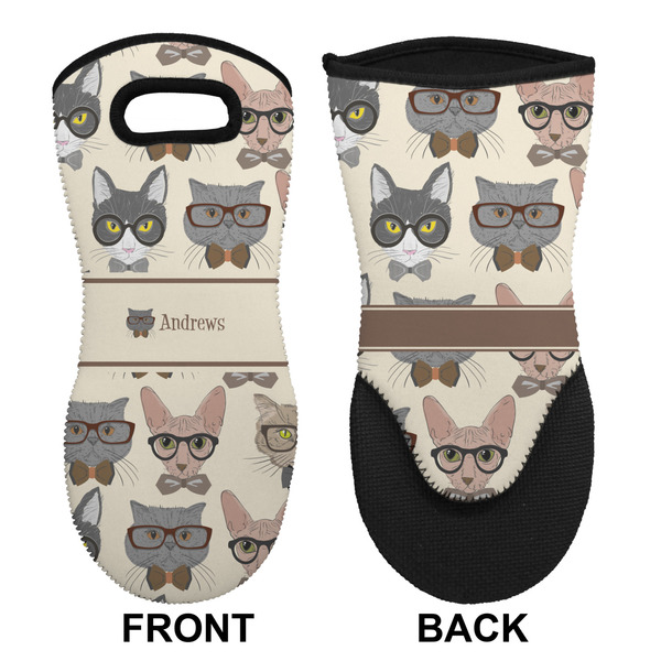 Hipster Cats Neoprene Oven Mitt (Front & Back)