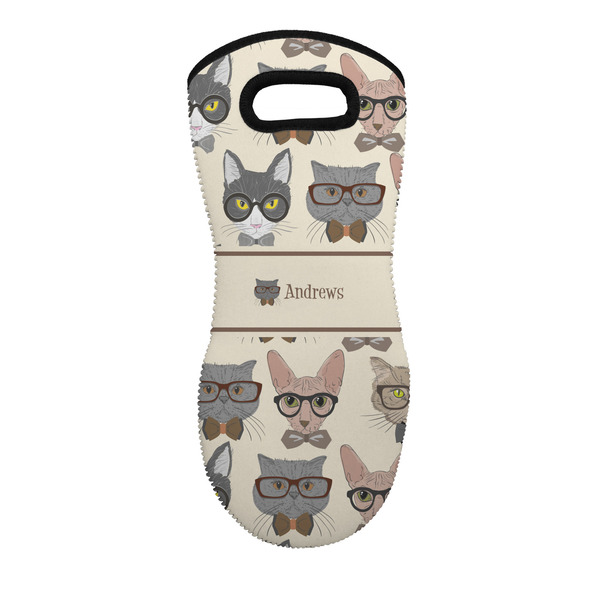 Custom Hipster Cats Neoprene Oven Mitt w/ Name or Text