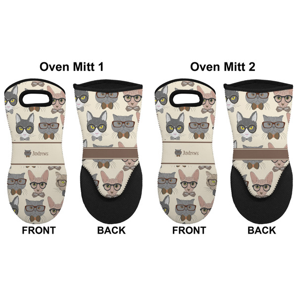 Hipster Cats Neoprene Oven Mitt - Set of 2 - Approval