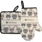 Hipster Cats Oven Mitt & Pot Holder Set w/ Name or Text
