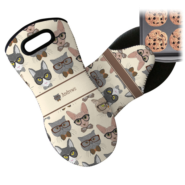 Hipster Cats Neoprene Oven Mitt