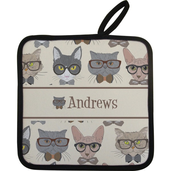 Custom Hipster Cats Pot Holder w/ Name or Text