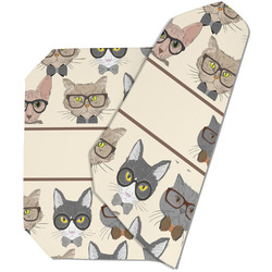 Hipster Cats Dining Table Mat - Octagon (Double-Sided) w/ Name or Text
