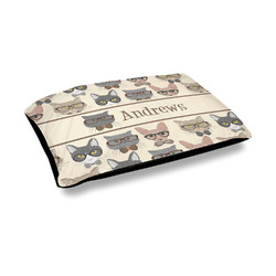 Hipster Cats Outdoor Dog Bed - Medium (Personalized)