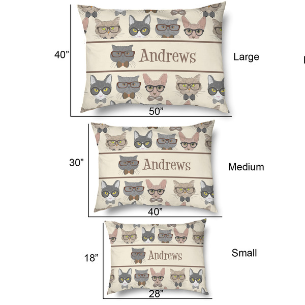 Hipster Cats Outdoor Dog Beds - SIZE CHART