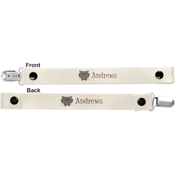 Hipster Cats Pacifier Clip - Front and Back