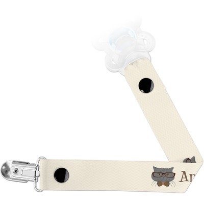 Hipster Cats Pacifier Clips (Personalized)