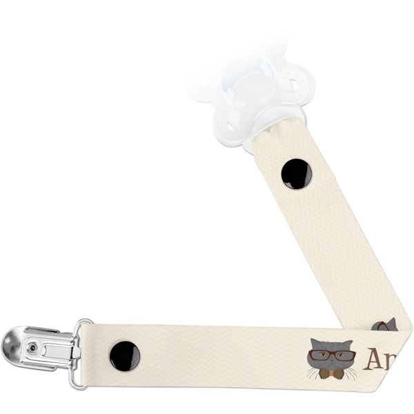 Custom Hipster Cats Pacifier Clip (Personalized)