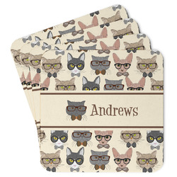Hipster Cats Paper Coasters (Personalized)