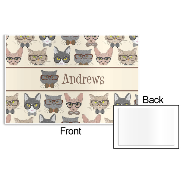 Hipster Cats Disposable Paper Placemat - Front & Back