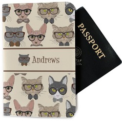 Hipster Cats Passport Holder - Fabric (Personalized)