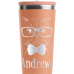 Hipster Cats RTIC Everyday Tumbler with Straw - 28oz - Peach - Double-Sided (Personalized)