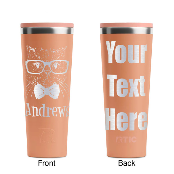 Hipster Cats Peach RTIC Everyday Tumbler - 28 oz. - Front and Back