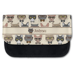 Hipster Cats Canvas Pencil Case w/ Name or Text