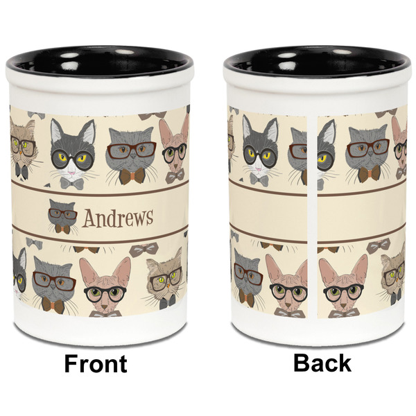 Hipster Cats Pencil Holder - Black - approval