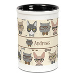 Hipster Cats Ceramic Pencil Holders - Black