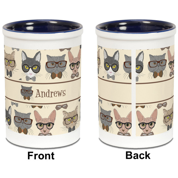 Hipster Cats Pencil Holder - Blue - approval